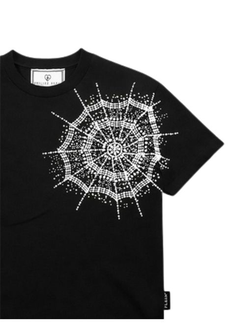 T-shirt bambino nera in cotone Philipp Plein | BTH074NERO